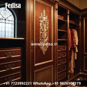 Traditional Wooden Wardrobe with Elegant Touch No-739