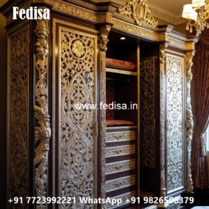 Traditional Wardrobe Design with Artistic Details No-753