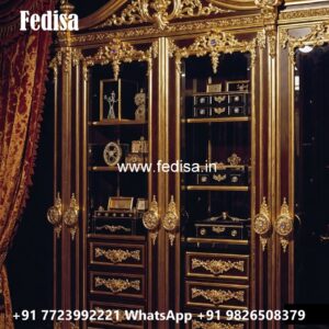 Elegant Wooden Closet with Vintage Charm No-778