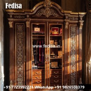 Classic Wooden Wardrobe with Artistic Charm No-843