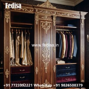 Classic Wardrobe Design with Wooden Sophistication No-889