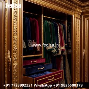 Elegant Bedroom Wardrobe with Decorative Finish No-891