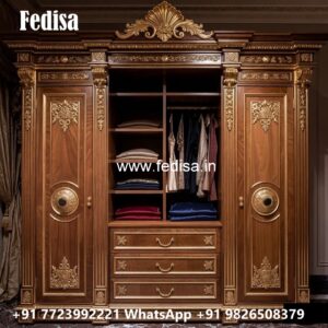 Classic Wooden Wardrobe Design for Elegant Interiors No-917