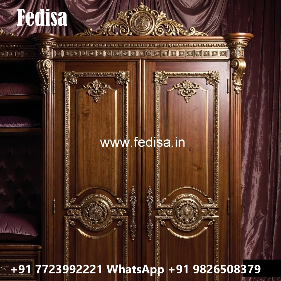 Wooden Wardrobe Design with Elegant Detailing No-944