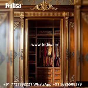 Contemporary Wardrobe Design with Wooden Panels No-1056