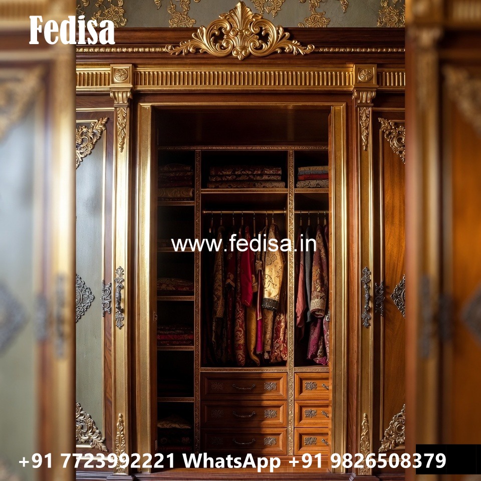 Contemporary Wardrobe Design with Wooden Panels No-1056