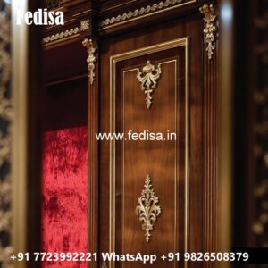 Elegant Wooden Wardrobe Design with Mirrors No-1094