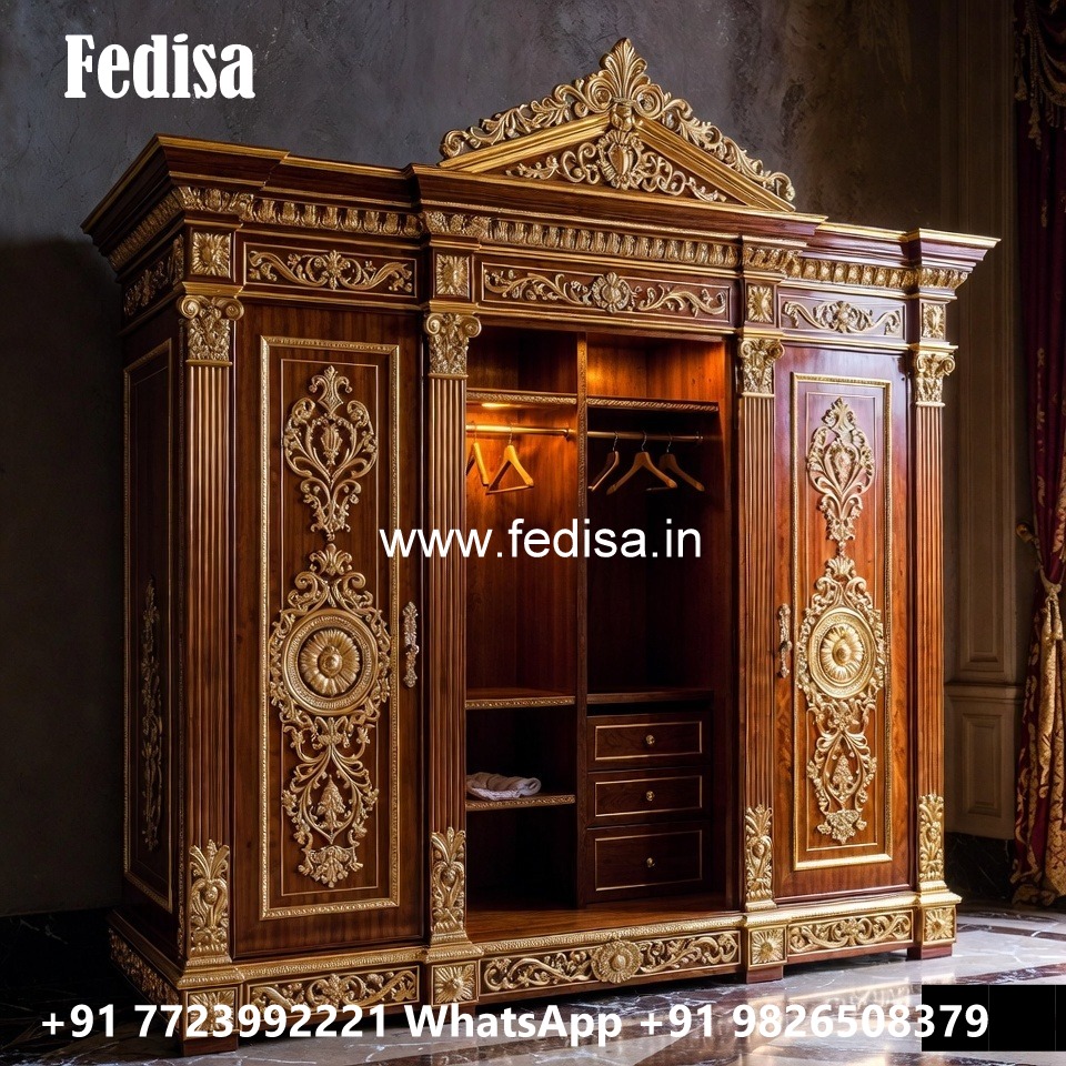 Elegant Wardrobe Design with Decorative Mirrors No-1126
