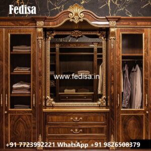 Stylish Wardrobe Design with Decorative Elements No-1162