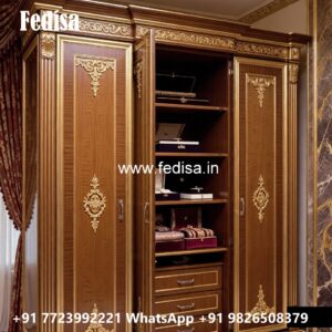 Classic Wardrobe Design with Gold Accents No-1535