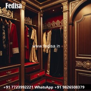 Classic Wooden Wardrobe with Decorative Trim No-1542