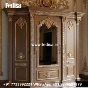 Classic Wardrobe Design with Wooden Texture No-1577