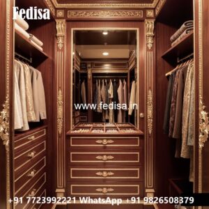 Elegant Closet Design with Wooden Finish No-1608