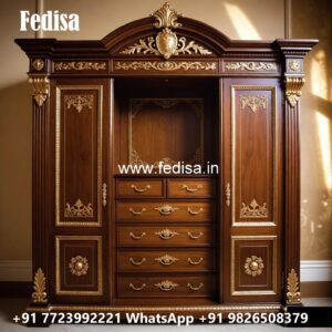 Elegant Wooden Closet with Vintage Charm No-1677
