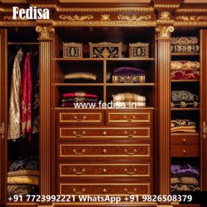 Royal Wardrobe Design with Handcrafted Finish No-1678