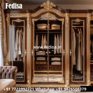 Classic Wardrobe Design with Decorative Mirrors No-1683