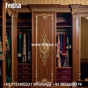 Timeless Wooden Wardrobe with Artistic Finish No-1780