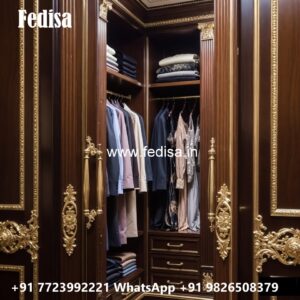 Modern Wardrobe Design with Glass and Wood No-1822