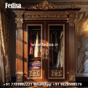 Stylish Wardrobe Design with Wooden Texture No-1885