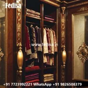 Contemporary Wardrobe Design with Glass Accents No-1887