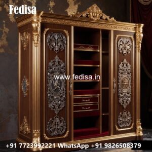Elegant Wooden Wardrobe Design with Mirrors No-1993