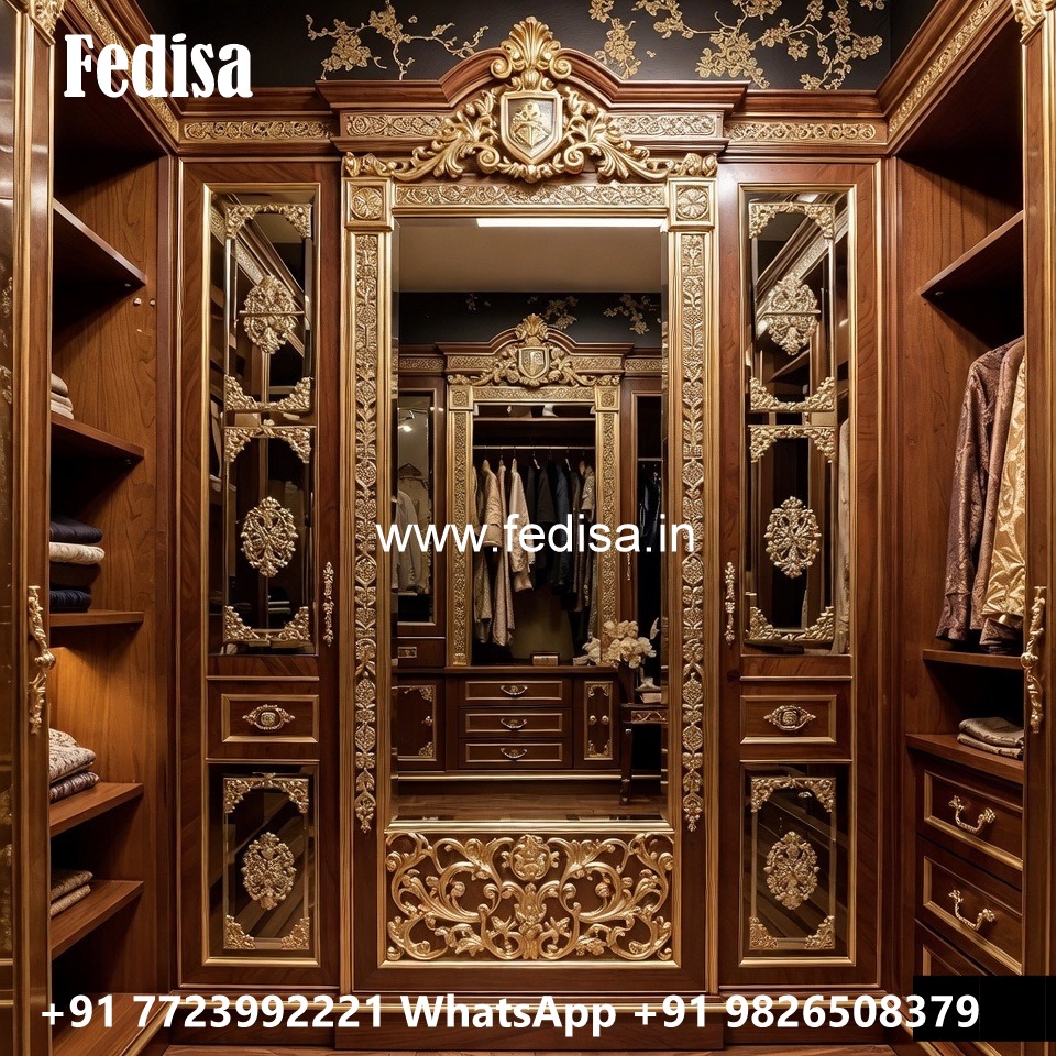 Stylish Wardrobe Design with Decorative Elements No-2061