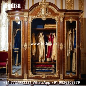 Elegant Classic Wardrobe Design with Carvings No-2402