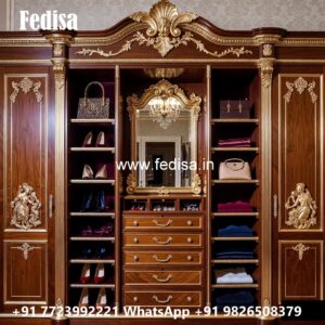 Classic Wardrobe Design with Carved Doors No-2430