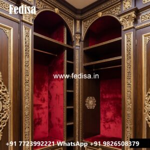 Classic Wardrobe Design with Gold Accents No-2434