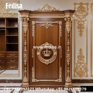 Traditional Wardrobe Design with Mirror Finish No-2435