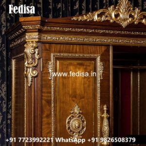Classic Wardrobe Design with Artistic Carvings No-2449