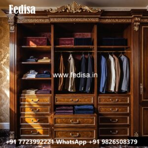 Classic Wardrobe Design with Beautiful Carvings No-2473