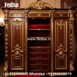 Classic Wardrobe Design with Wooden Texture No-2476