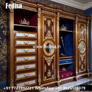 Royal Wardrobe Design with Premium Wood No-2509