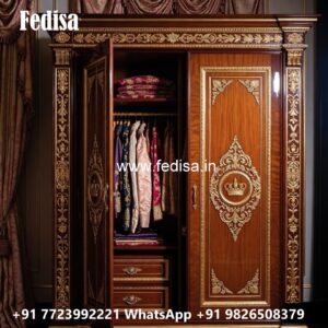 Classic Bedroom Closet with Artistic Carvings No-2578