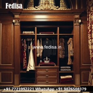 Traditional Wooden Closet with Elegant Details No-2629
