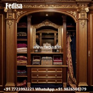 Luxury Wardrobe Design with Artistic Mirrors No-2668