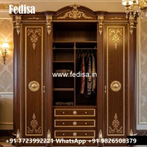 Elegant Bedroom Wardrobe with Decorative Finish No-2689
