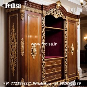 Premium Wooden Wardrobe with Decorative Mirrors No-2694