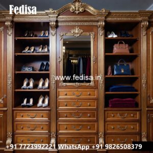 Modern Wardrobe Design with Glass and Wood No-2721