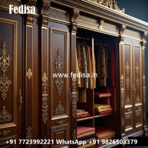 Stylish Wardrobe Design with Wooden Texture No-2784