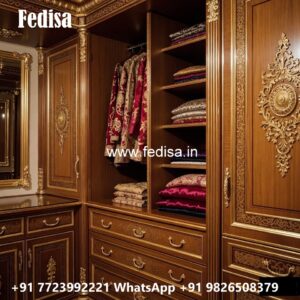 Wardrobe Design with Luxury Wooden Finish No-2822