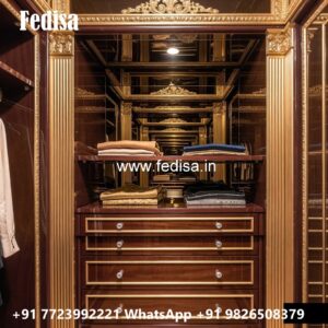 Contemporary Wardrobe Design with Wooden Panels No-2854