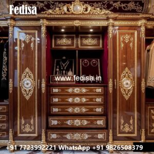 Modern Wardrobe Design with Wooden Accents No-2951