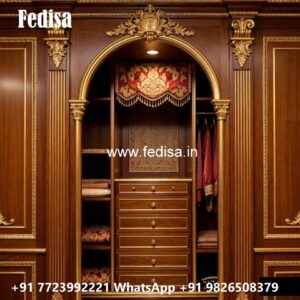 Elegant Classic Wardrobe Design with Carvings No-3301