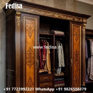 Classic Wardrobe Design with Brass Handles No-3323