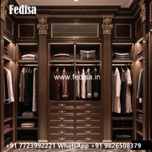 Classic Wooden Wardrobe with Decorative Trim No-3340