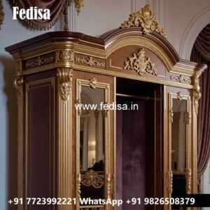 Classic Wardrobe Design with Artistic Carvings No-3348
