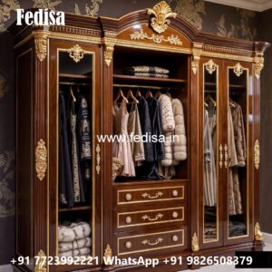 Classic Wooden Wardrobe with Elegant Decor No-3428