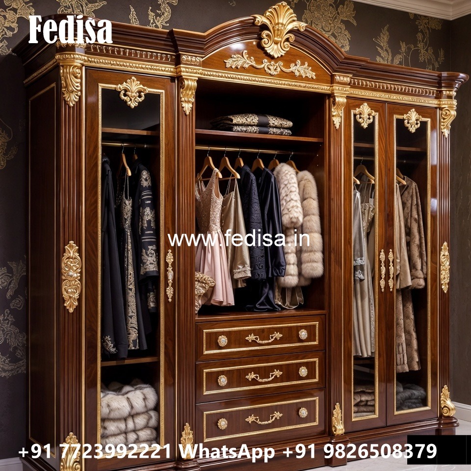 Classic Wooden Wardrobe with Elegant Decor No-3428